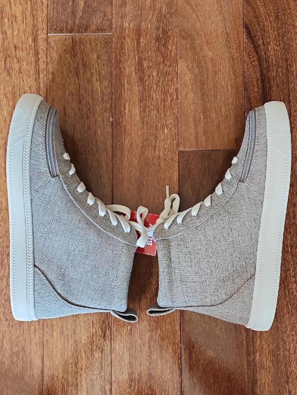 BILLY FOOTWEAR Kids High-Top Sneakers in Light Gray - Casual Lace-Up Comfort - Picture 3 of 5